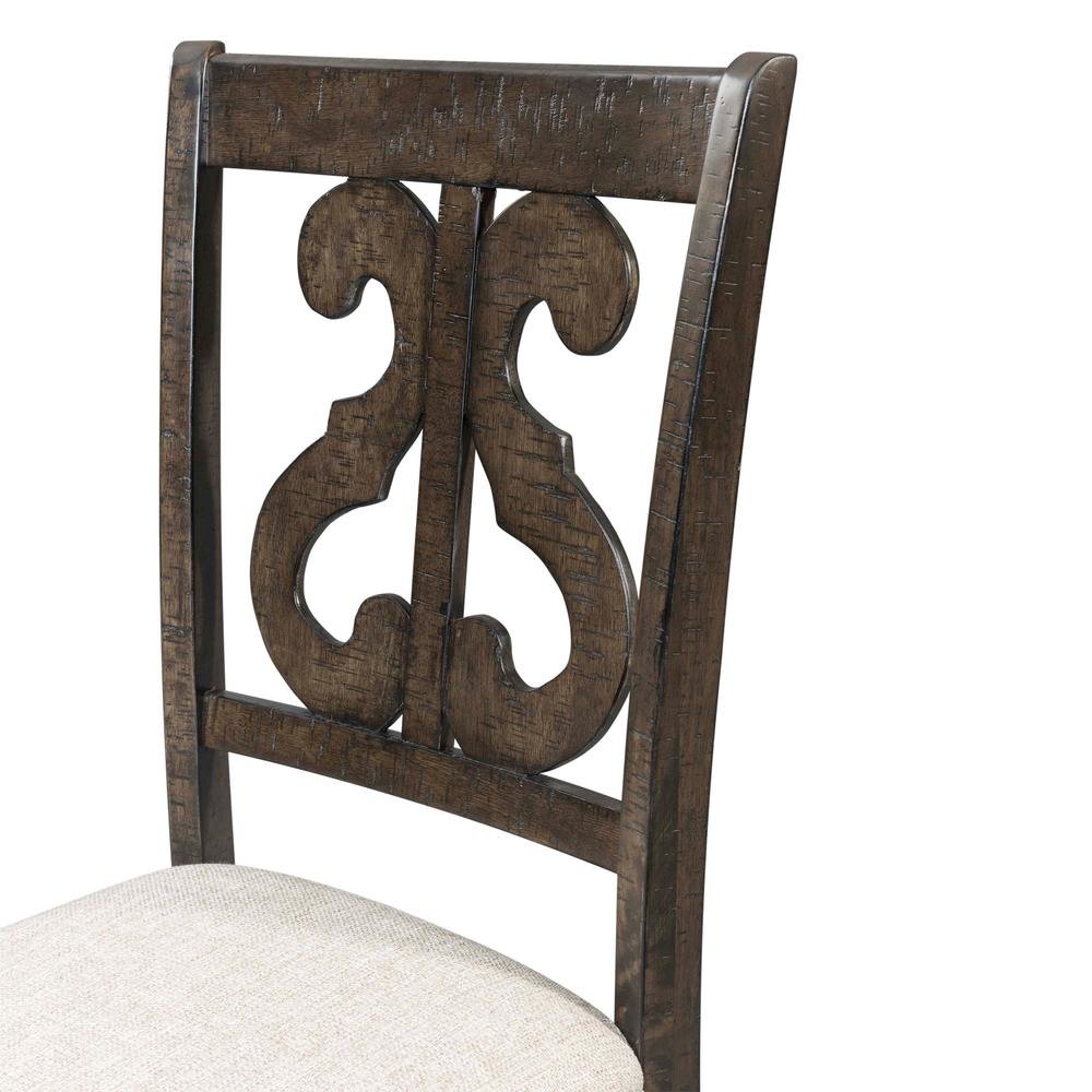 Brown Wooden Swirl Back Side Chairs for Kitchen and Dining Rooms. Picture 5