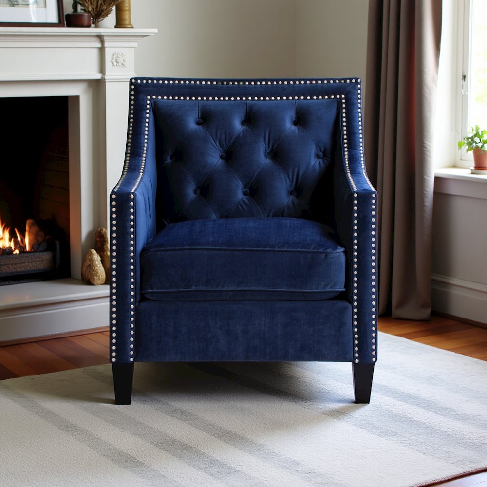 Navy Blue Accent Chair for Living Room and Bedrooms. Picture 10