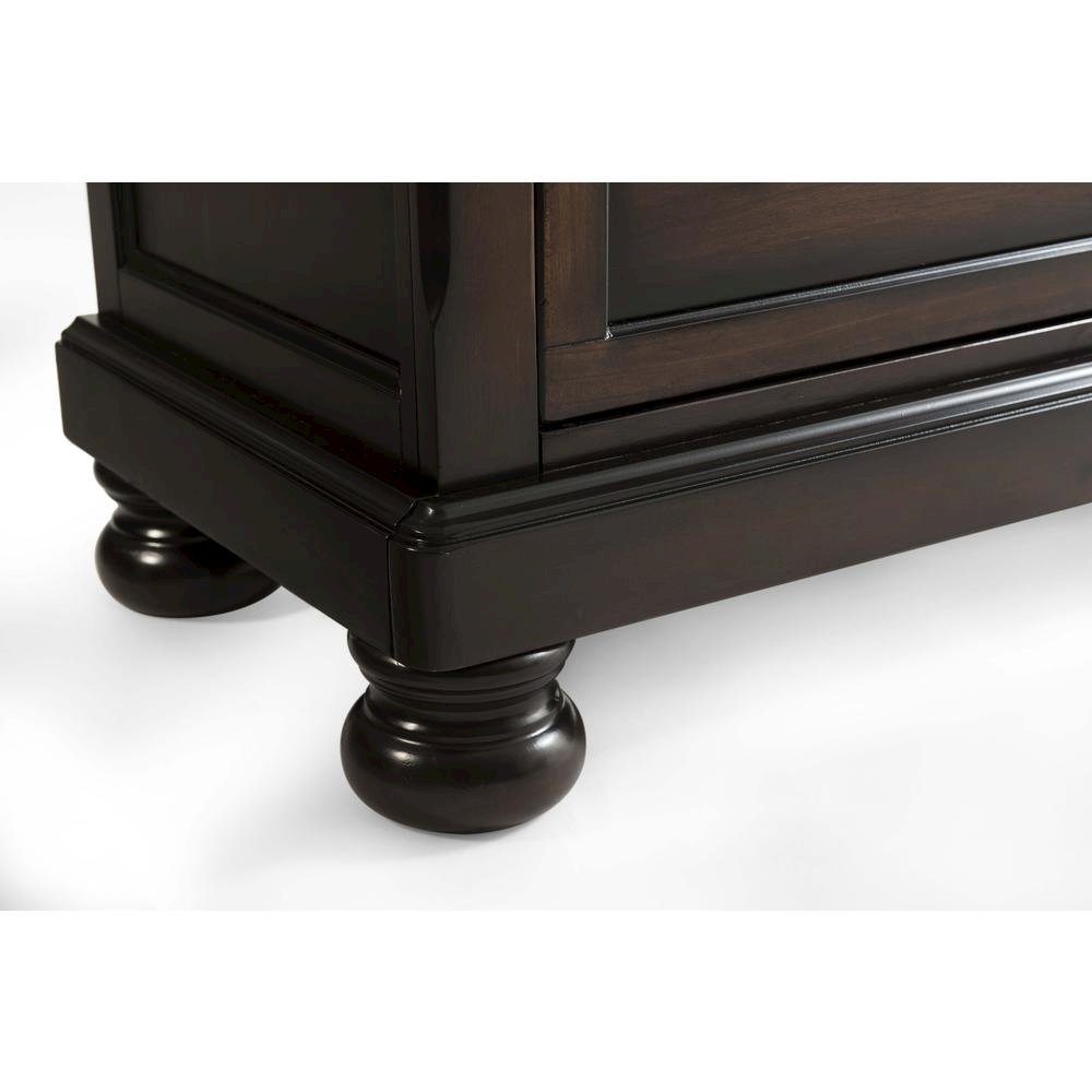 Wooden Nightstand with USB, Cherry Veneer, and Dark Metal Finish Knobs. Picture 3