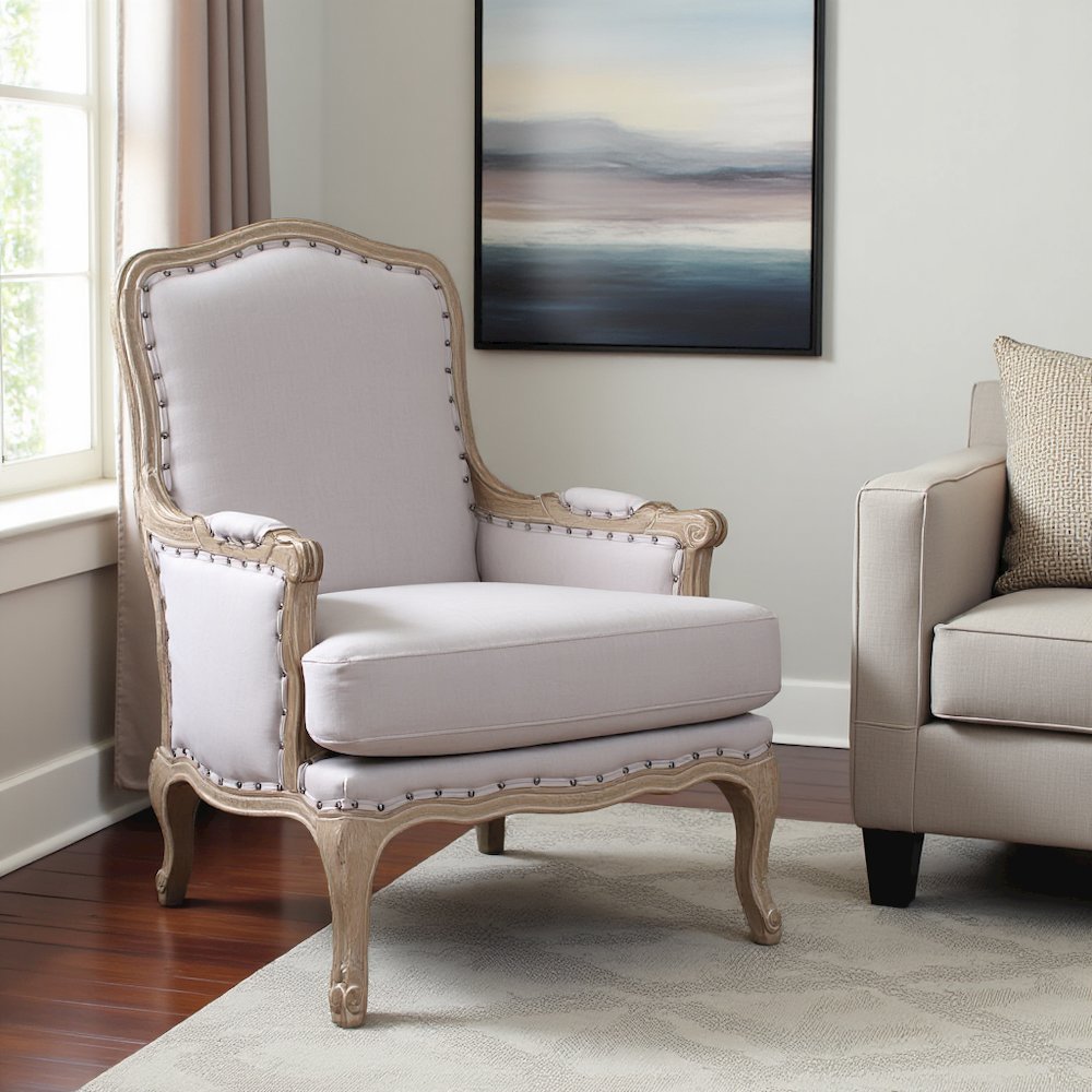 Gray Upholstered Accent Chair for Living Room or Bedroom Comfort Seating. Picture 9