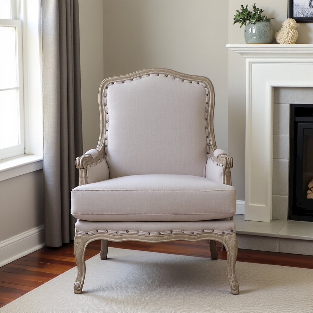 Gray Upholstered Accent Chair for Living Room or Bedroom Comfort Seating. Picture 10