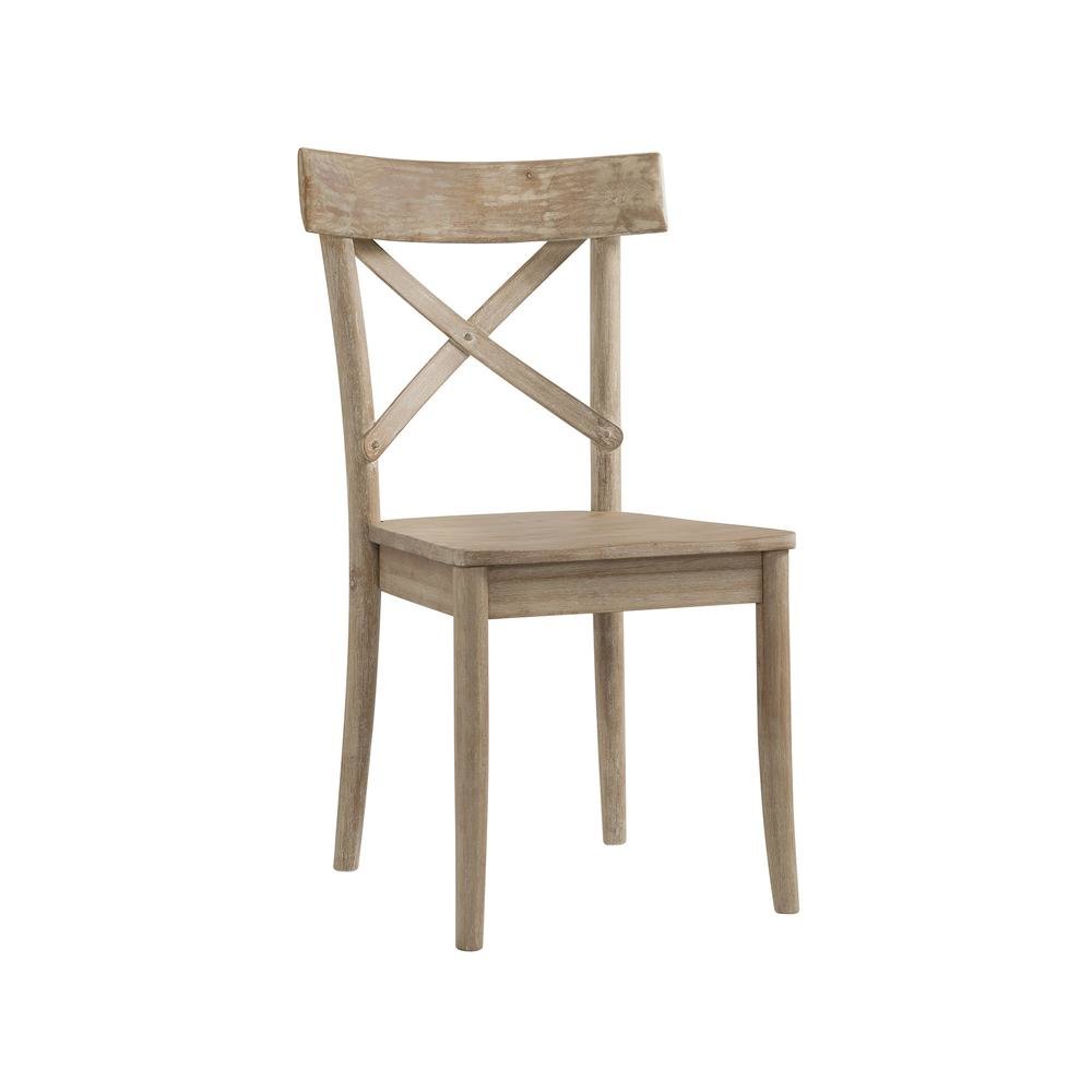 Beach-Tone Acacia Wooden X-Back Chair Set. Picture 2