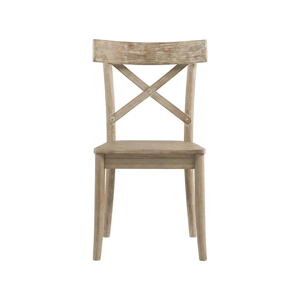 Beach-Tone Acacia Wooden X-Back Chair Set. Picture 3