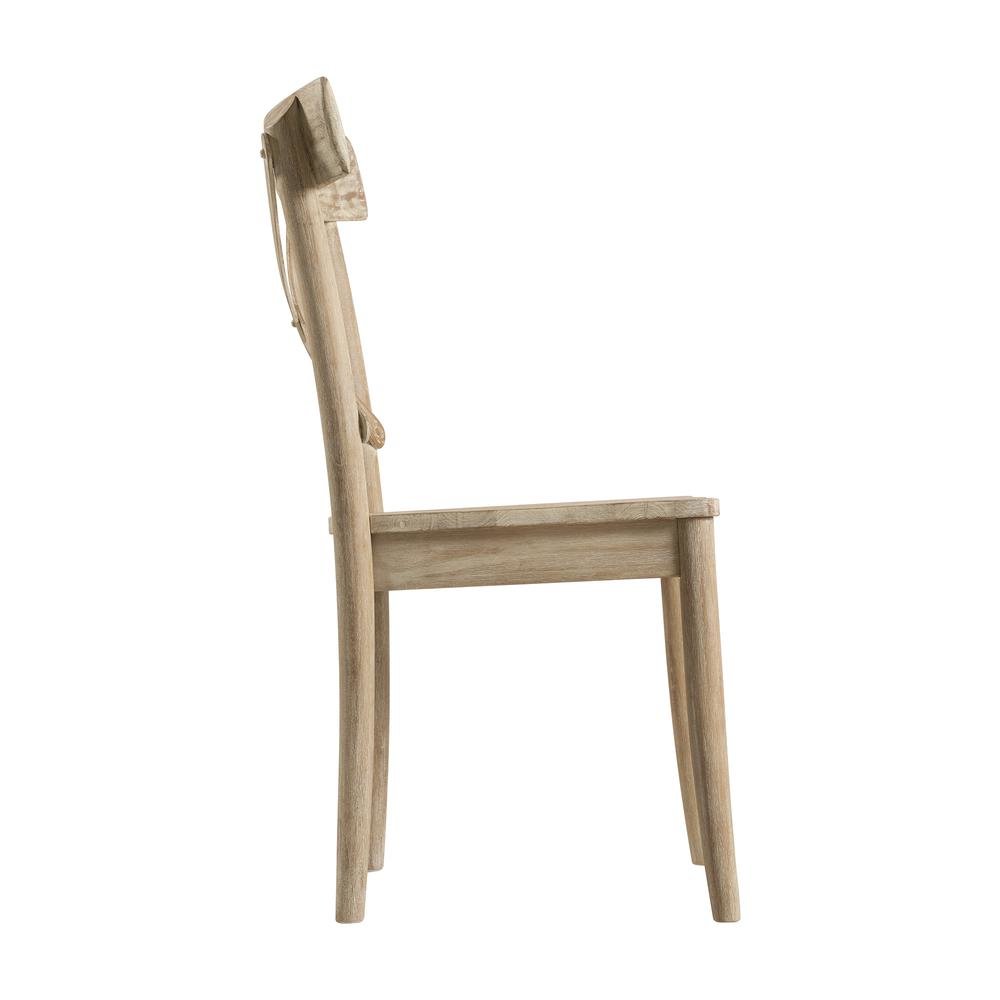 Beach-Tone Acacia Wooden X-Back Chair Set. Picture 7