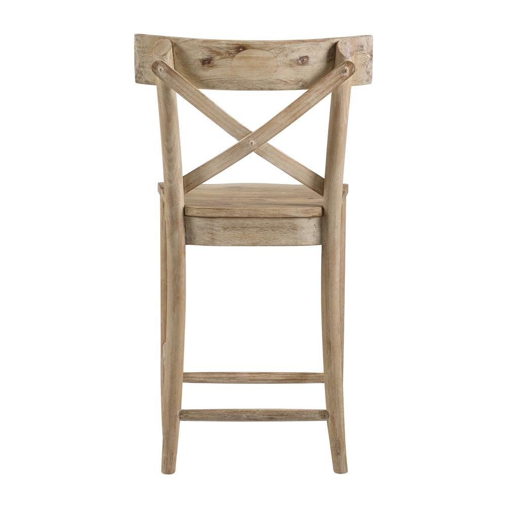 Beach Acacia Metal Counter Height Stool with Back. Picture 4