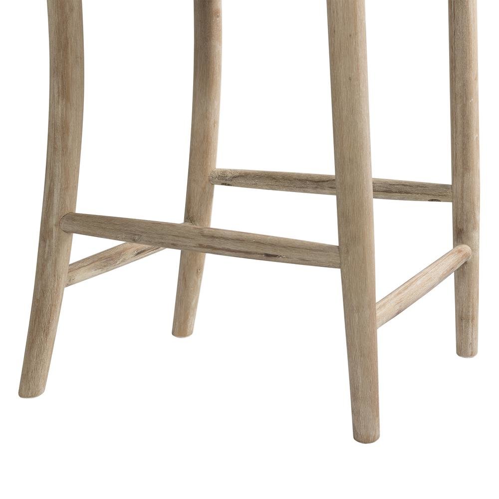 Beach Acacia Metal Counter Height Stool with Back. Picture 7