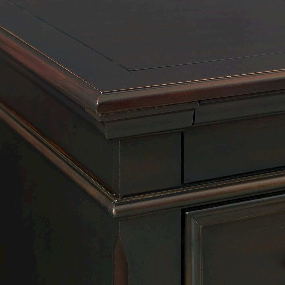 Black 3-Drawer Nightstand with USB Charging Ports. Picture 4