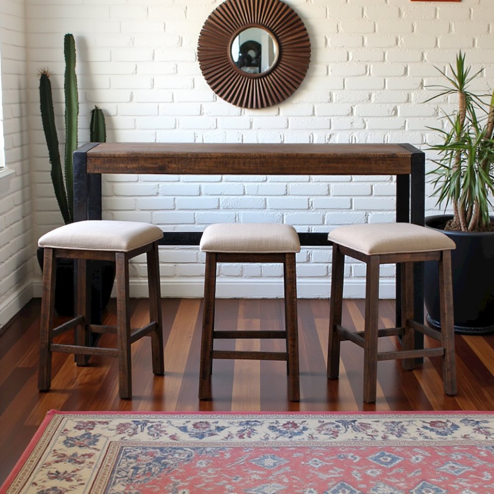 Brown Multipurpose Bar Table Set with Stools for Kitchen or Living Room. Picture 7