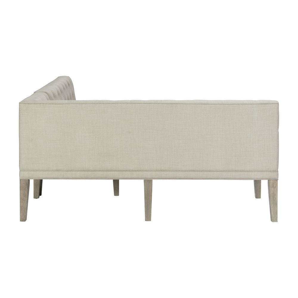 Gray Upholstered Settee Bench with Back for Dining or Lounge Seating. Picture 4