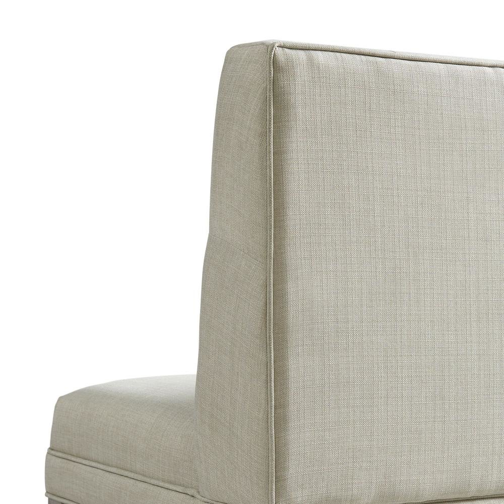 Gray Upholstered Settee Bench with Back for Dining or Lounge Seating. Picture 6