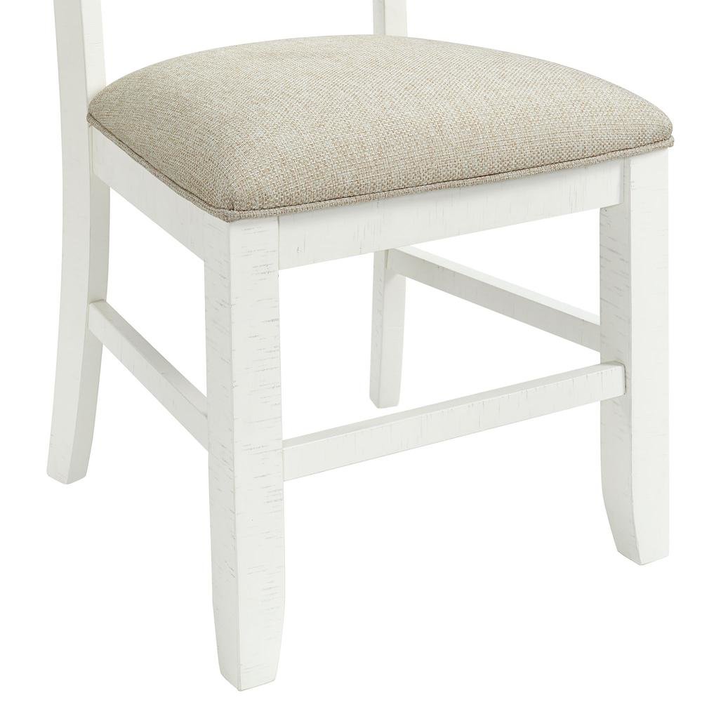 White Wooden Swirl Back Dining Chair Set. Picture 5