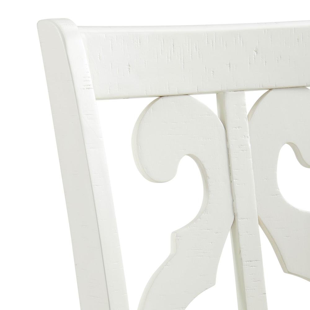 White Wooden Swirl Back Dining Chair Set. Picture 7