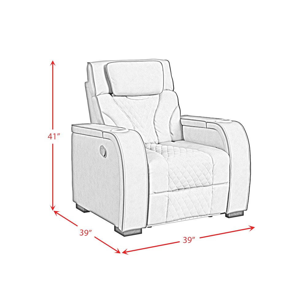Tundra Motion Recliner with LED in Simba Slate and Black Welt. Picture 9