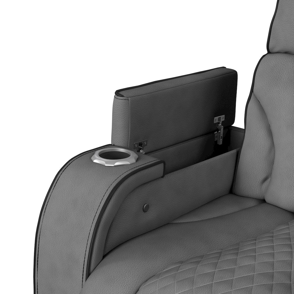 Tundra Motion Recliner with LED in Simba Slate and Black Welt. Picture 7