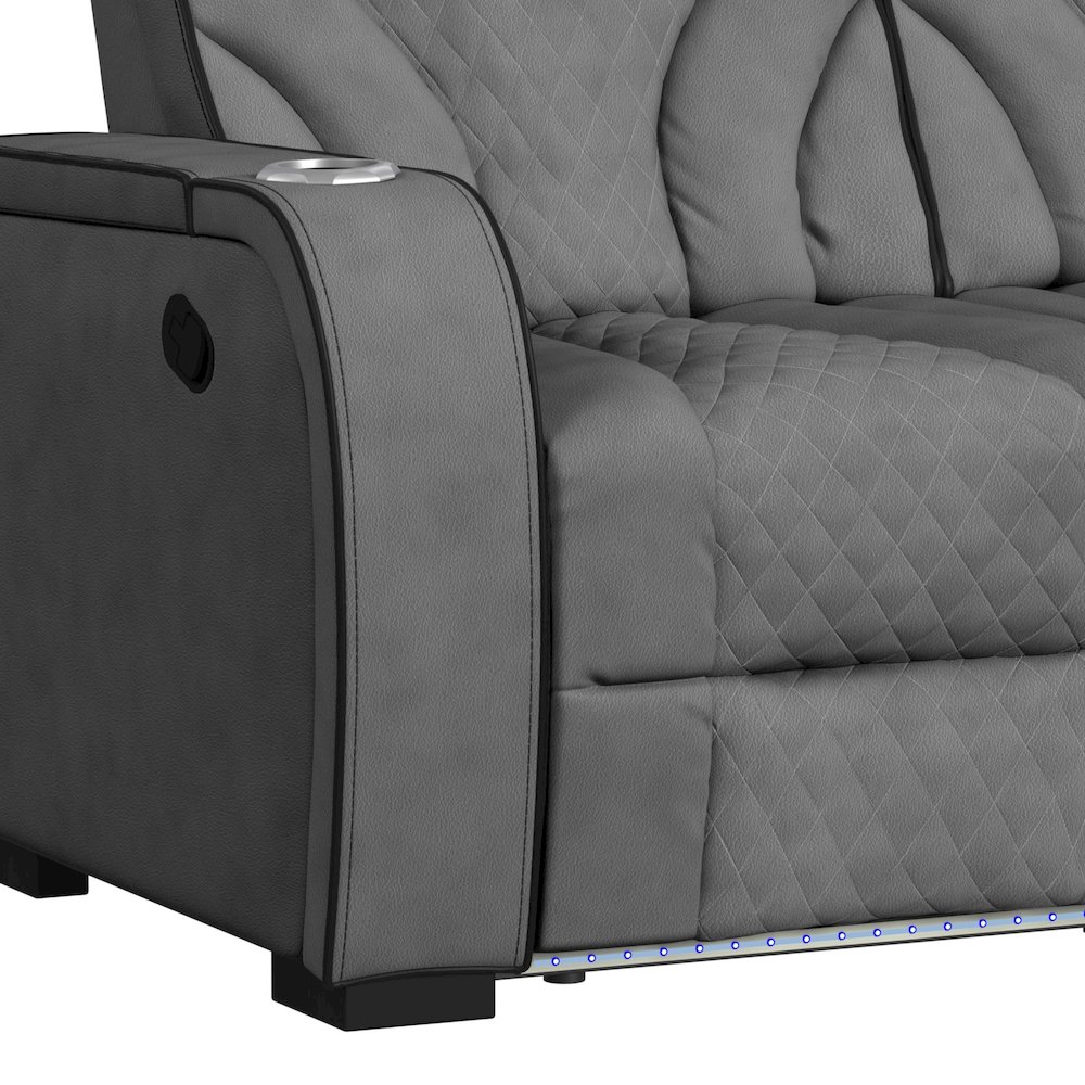 Tundra Motion Sofa with DDT, Reading Light, Wireless Charger Black Welt. Picture 11
