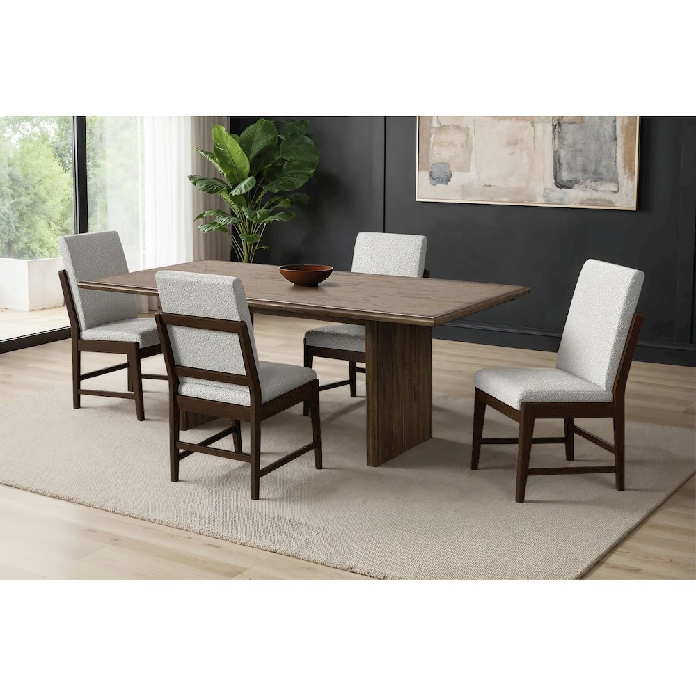 Perth 5PC Standard Height Dining Set in Brown-Table and Four Fabric Chairs. Picture 9