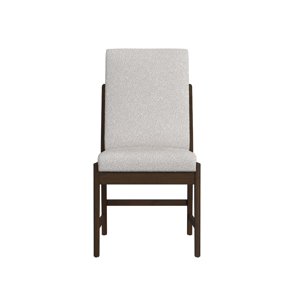 Perth Dining Side Chair with Boucle Beige Fabric in Brown (2 Per Carton). Picture 3