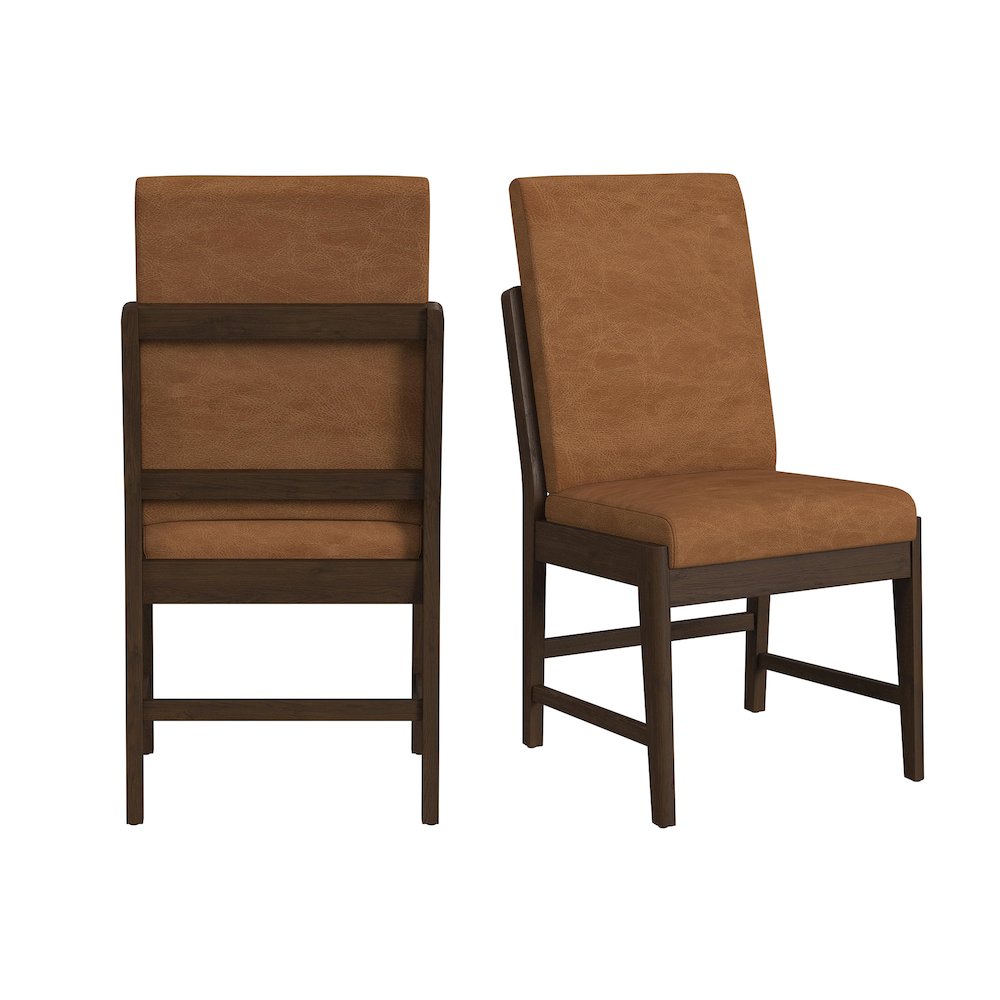 Perth Dining Side Chair with Bozeman Brown PU in Brown (2 Per Carton). Picture 1