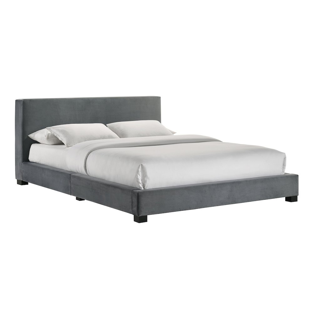 Brookhaven Full UPH Bed in Grey Velvet. Picture 1
