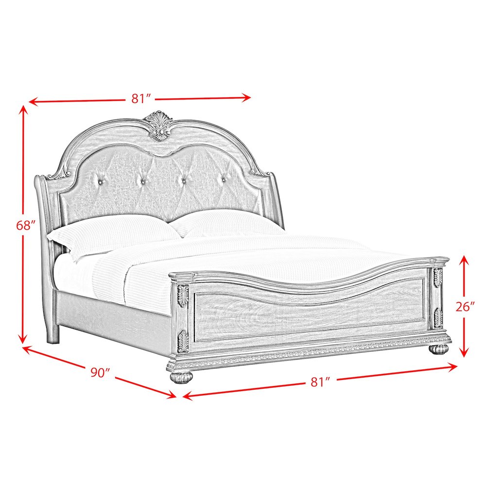 Concerto King UPH Bed with Black PU in Brown. Picture 8