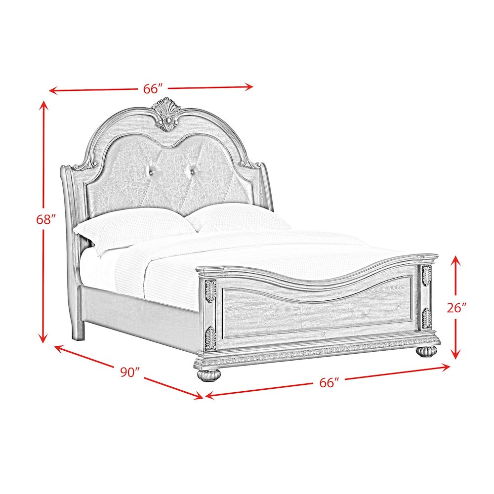 Concerto Queen UPH Bed with Black PU in Brown. Picture 8