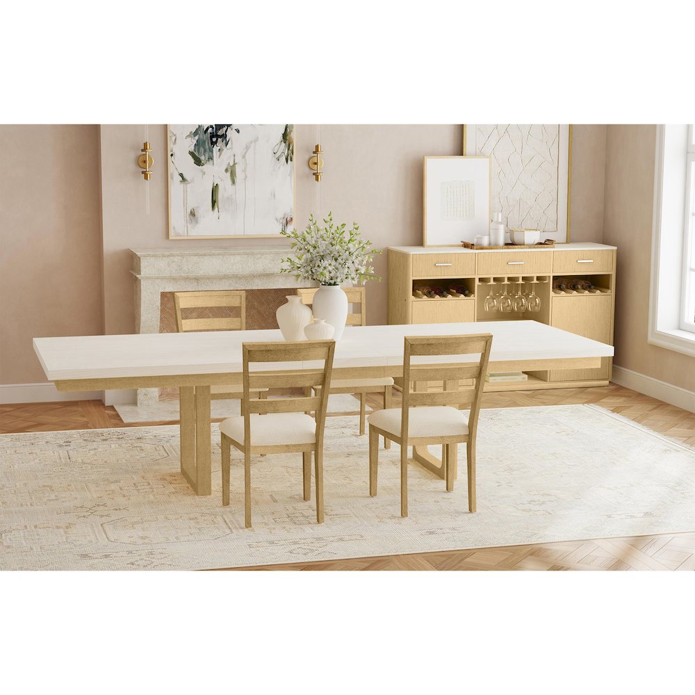 Cambria Buffet with LED and Power in Off-White and Natural. Picture 3