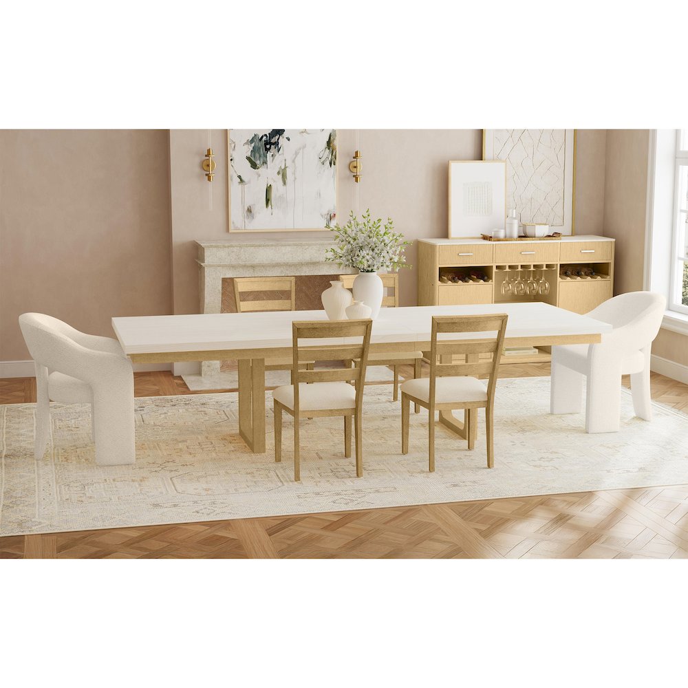 Cambria Buffet with LED and Power in Off-White and Natural. Picture 5