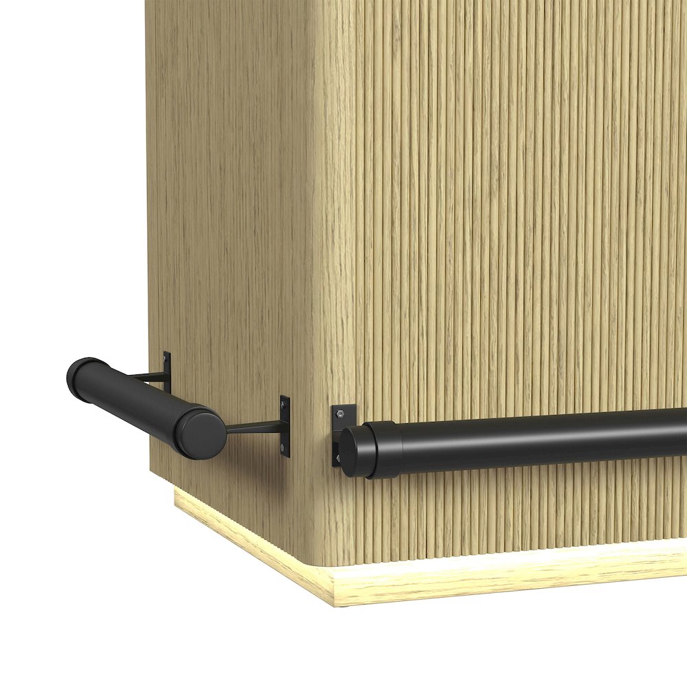 Cambria Bar Table in Off-White and Natural with LED. Picture 9