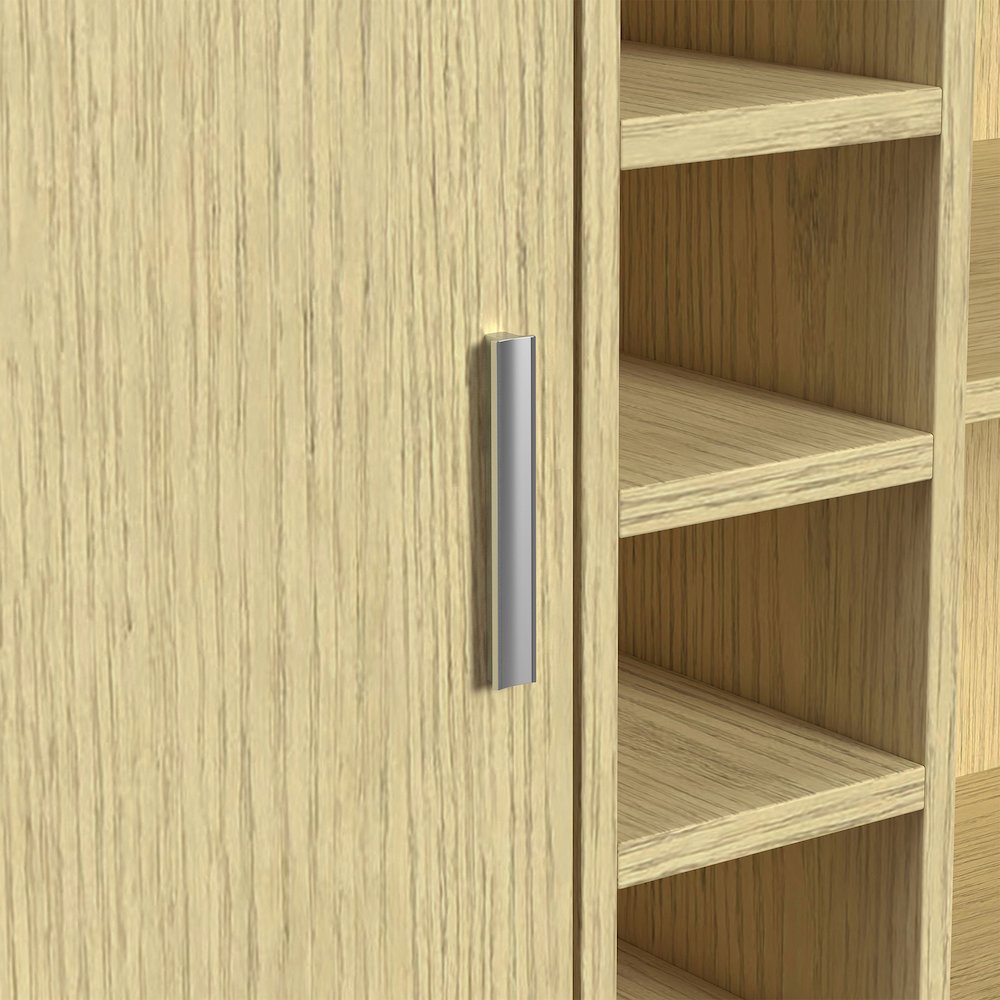 Cambria Bar Table in Off-White and Natural with LED. Picture 10