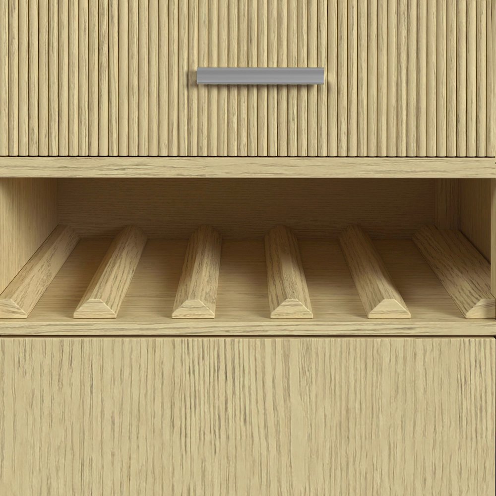 Cambria Buffet with LED and Power in Off-White and Natural. Picture 10