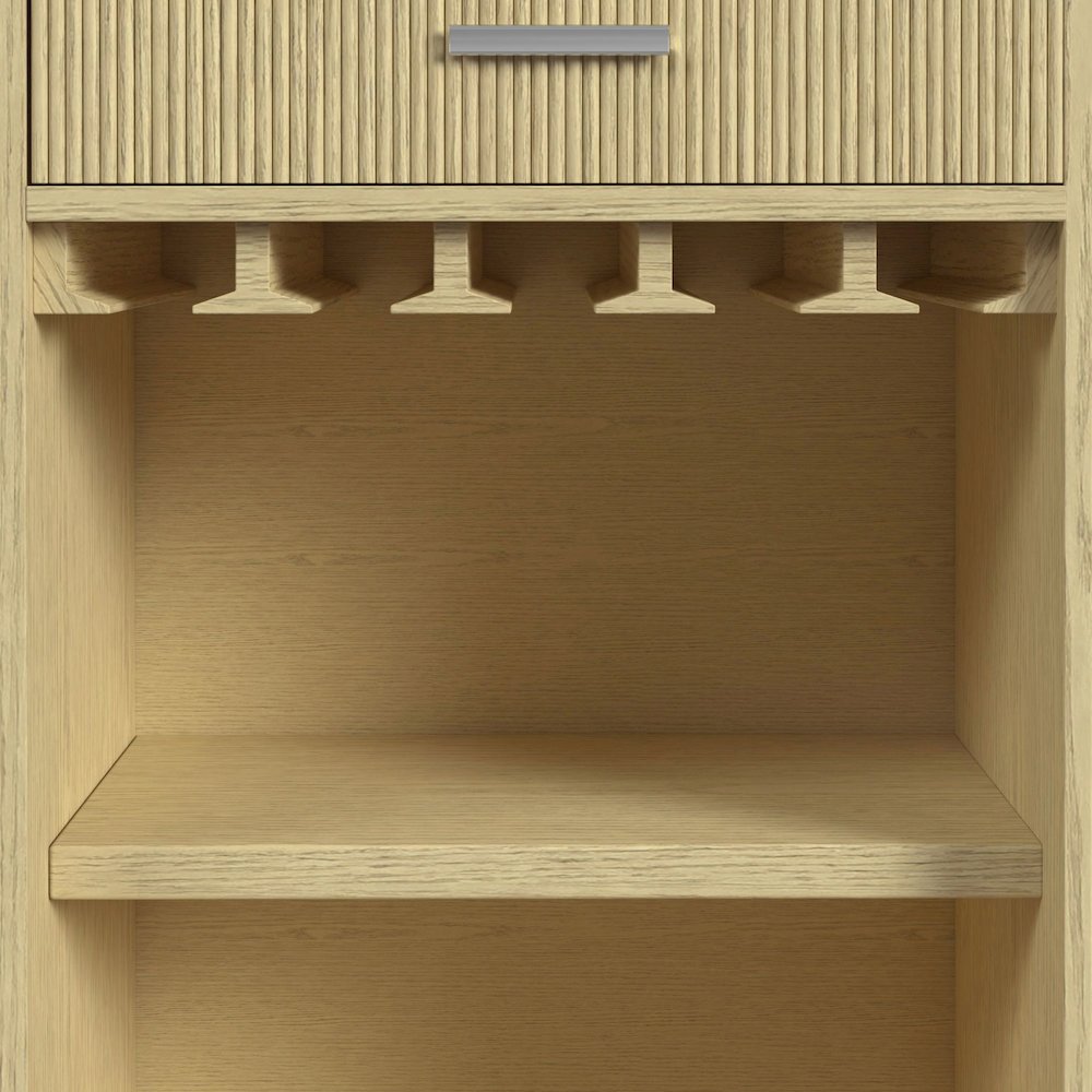 Cambria Buffet with LED and Power in Off-White and Natural. Picture 11