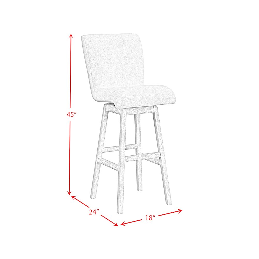 Cambria UPH Swivel Bar Stool with Beige Boucle in Natural. Picture 7
