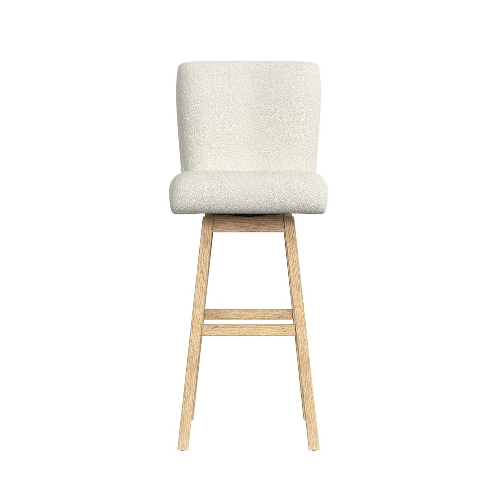 Cambria UPH Swivel Bar Stool with Beige Boucle in Natural. Picture 3