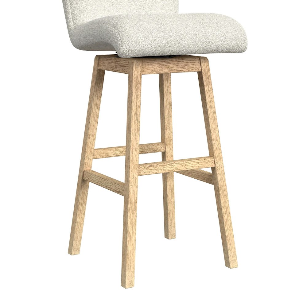 Cambria UPH Swivel Bar Stool with Beige Boucle in Natural. Picture 6
