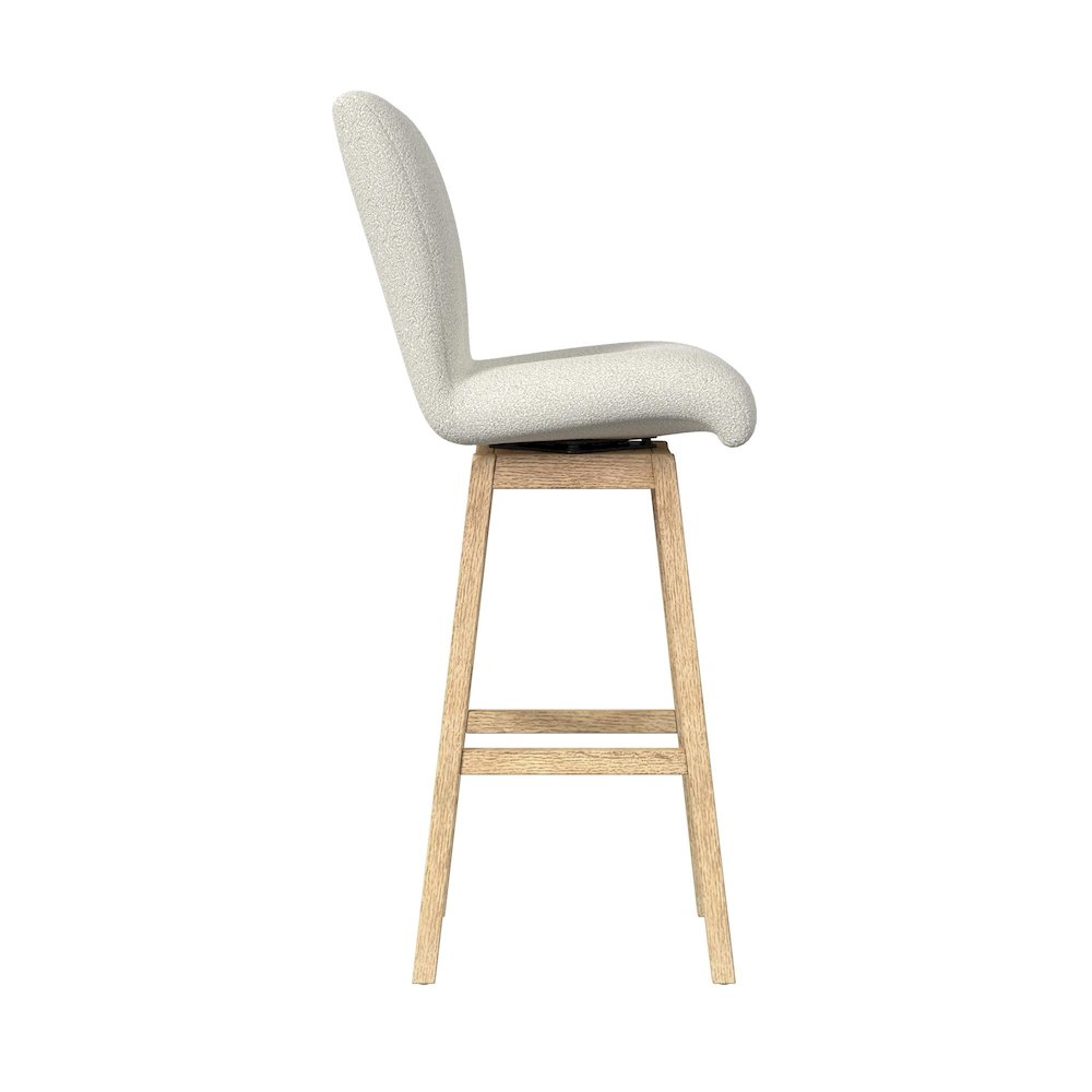 Cambria UPH Swivel Bar Stool with Beige Boucle in Natural. Picture 4
