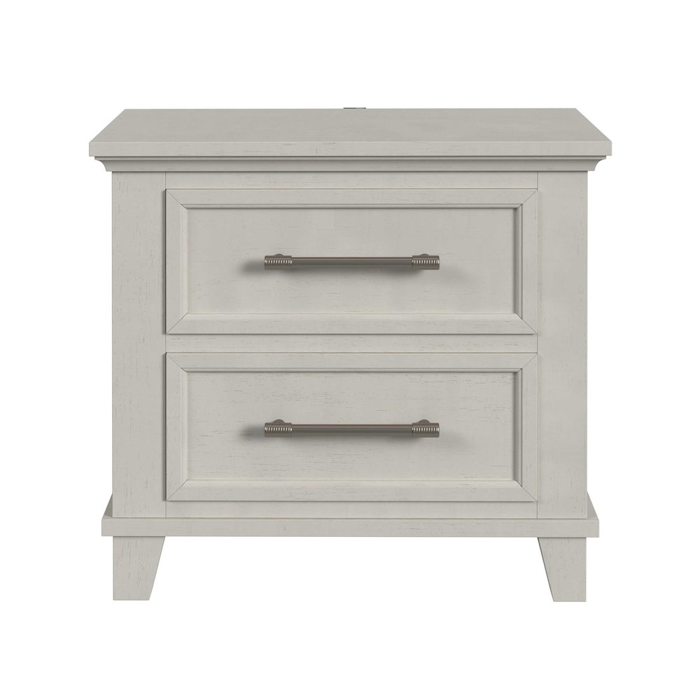 Henrik 2-Drawer Nightstand with USB in Ivory. Picture 2