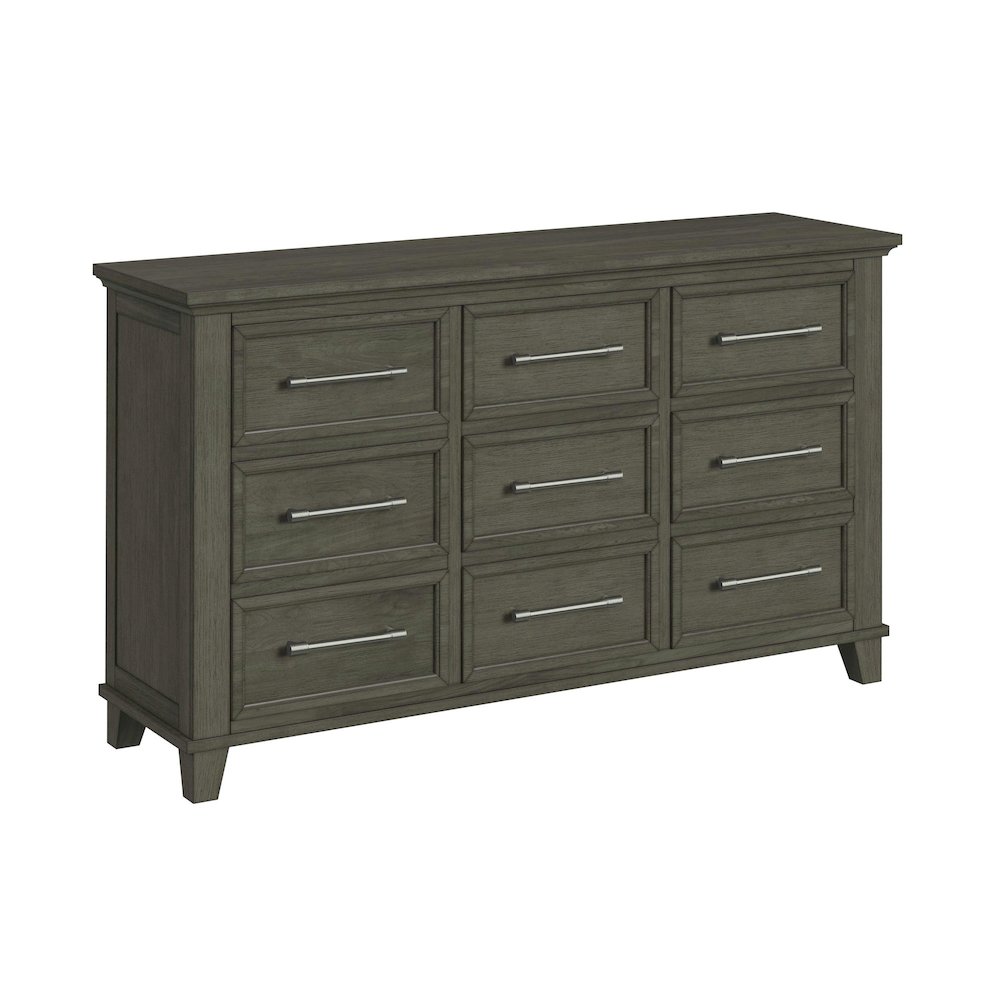 Henrik 9-Drawer Dresser in Grey. Picture 1