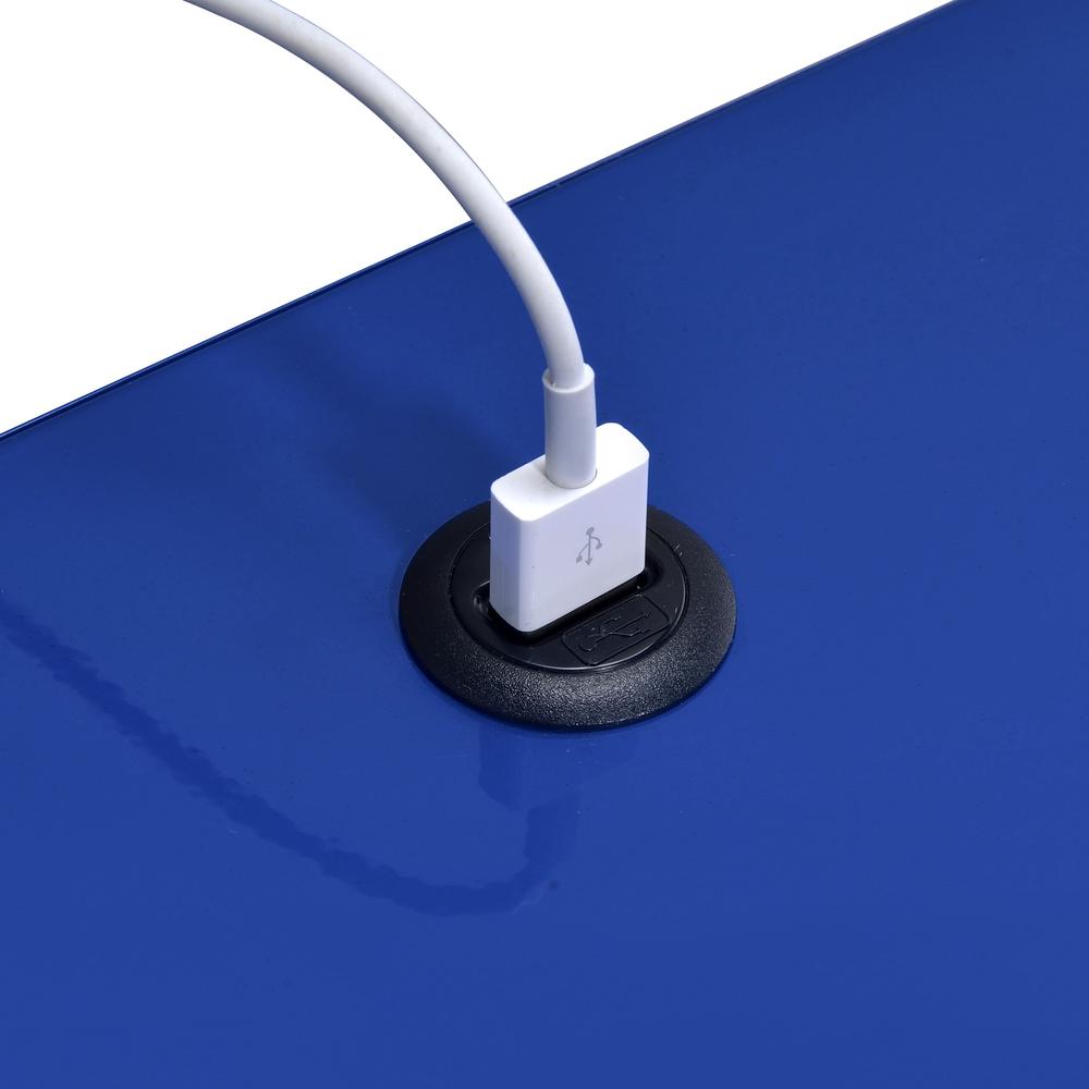 Gemma Nightstand with USB Port in Blue. Picture 10