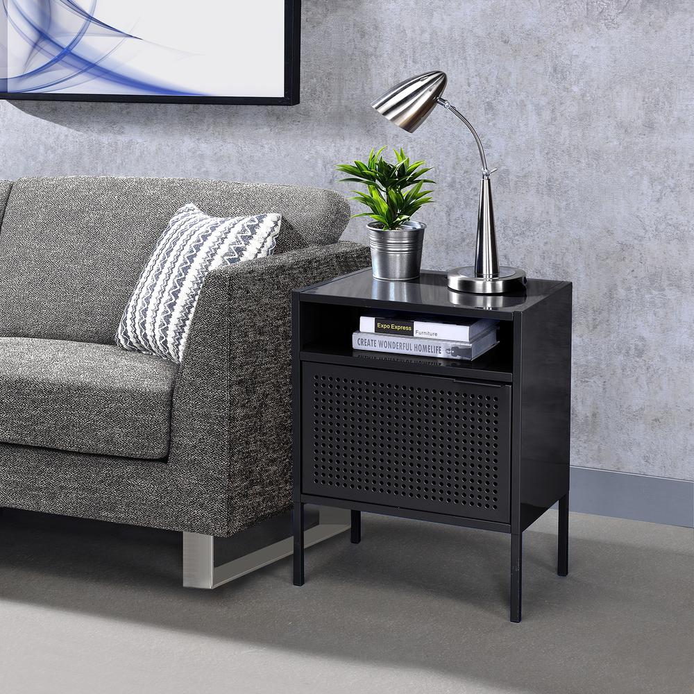 Gemma Nightstand with USB Port in Black. Picture 8