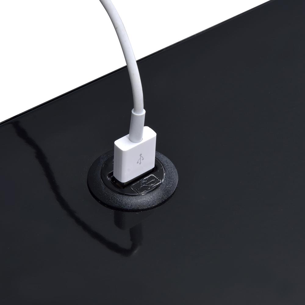 Gemma Nightstand with USB Port in Black. Picture 10