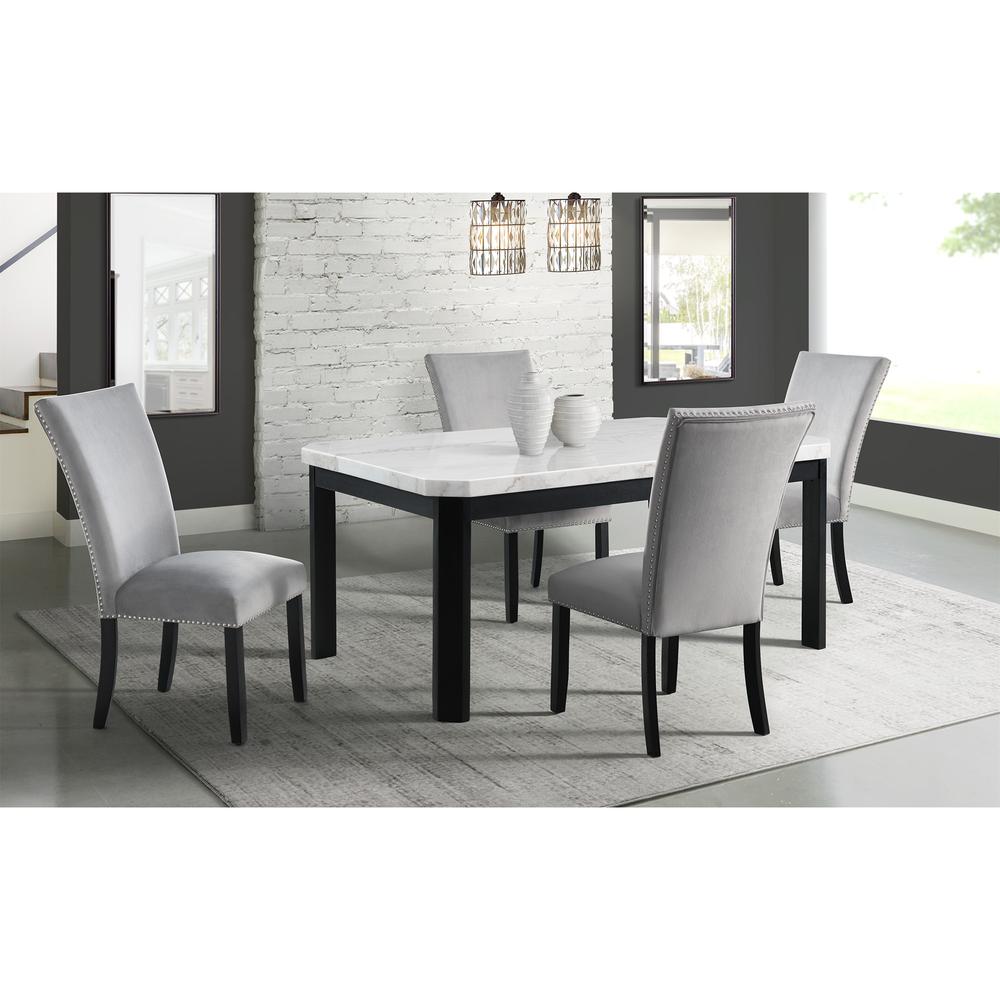 Celine Gray Velvet Side Chair set. Picture 2