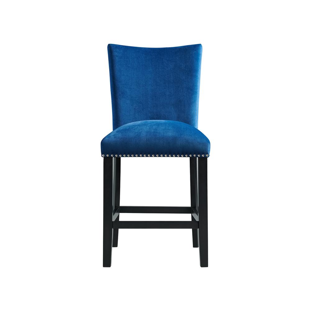 Celine Blue Velvet Counter Height Chair Set. Picture 2