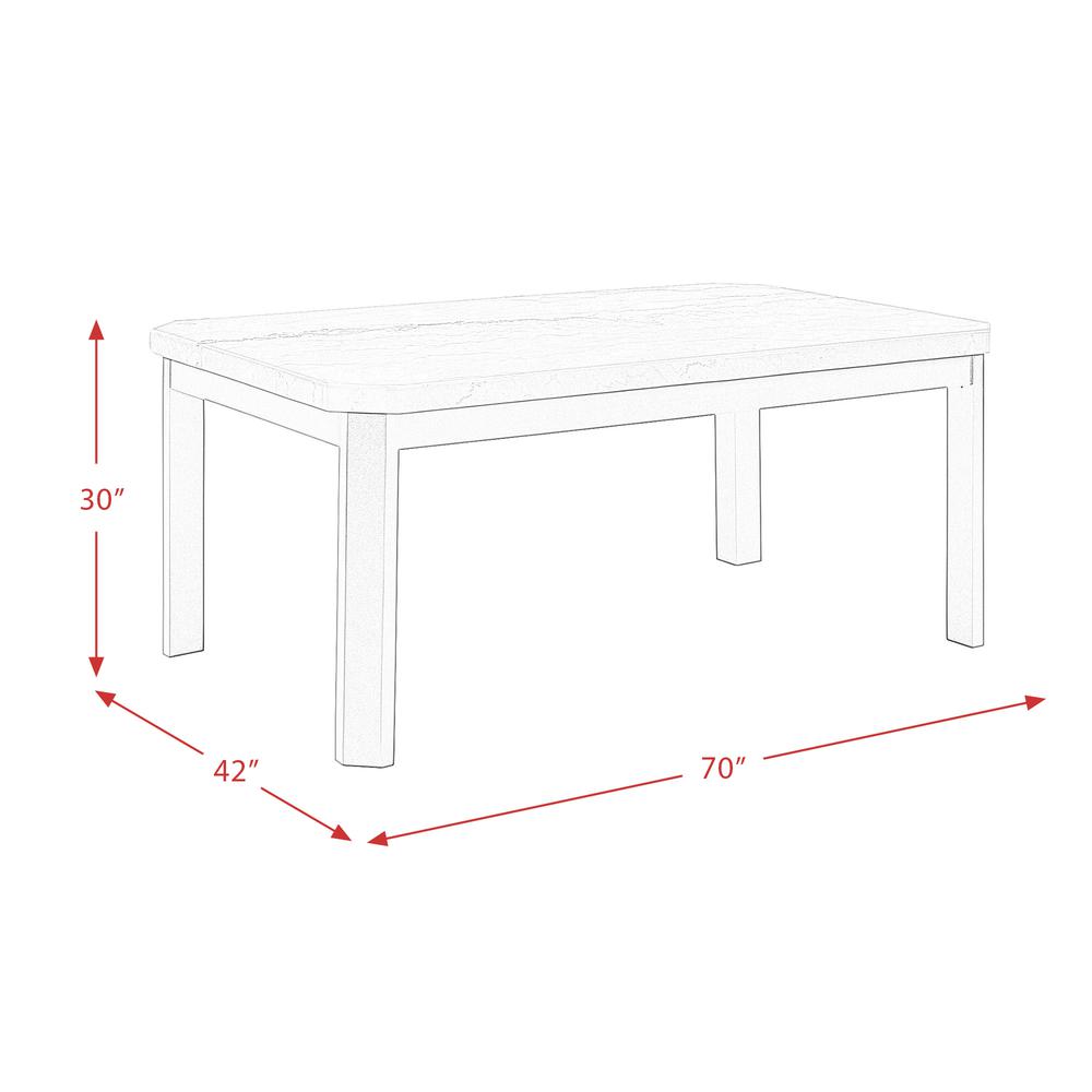 Celine White Marble Standard Height Dining Table. Picture 1