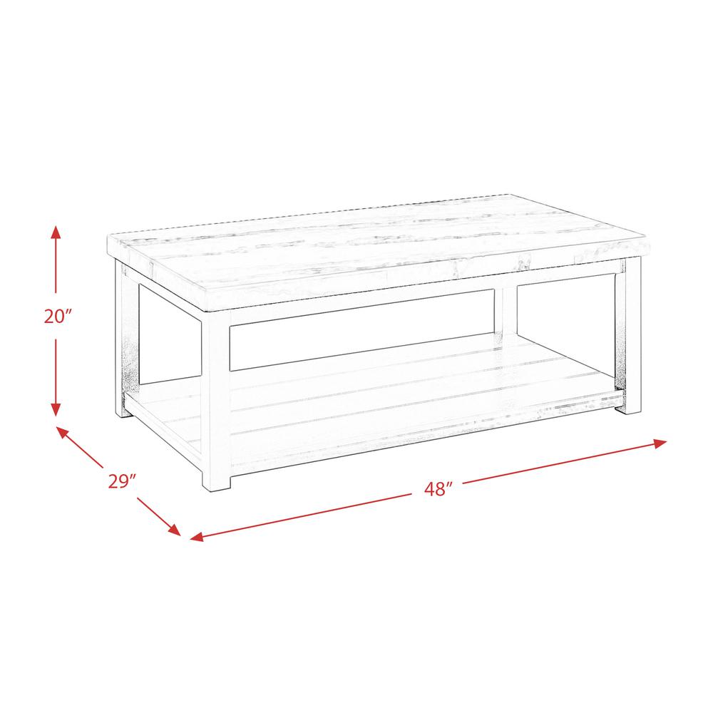 Evie White Marble Rectangle Coffee Table. Picture 2