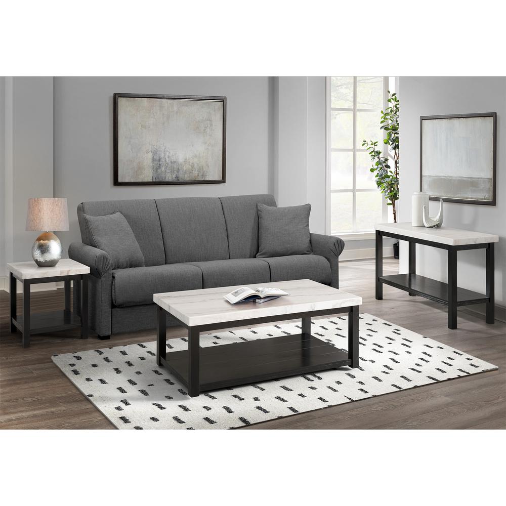 Evie White Marble Rectangle Coffee Table. Picture 4