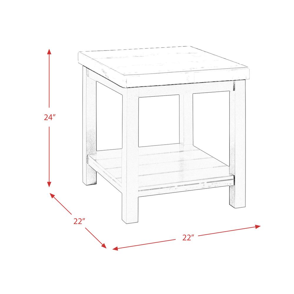 Evie White Marble Square End Table. Picture 3