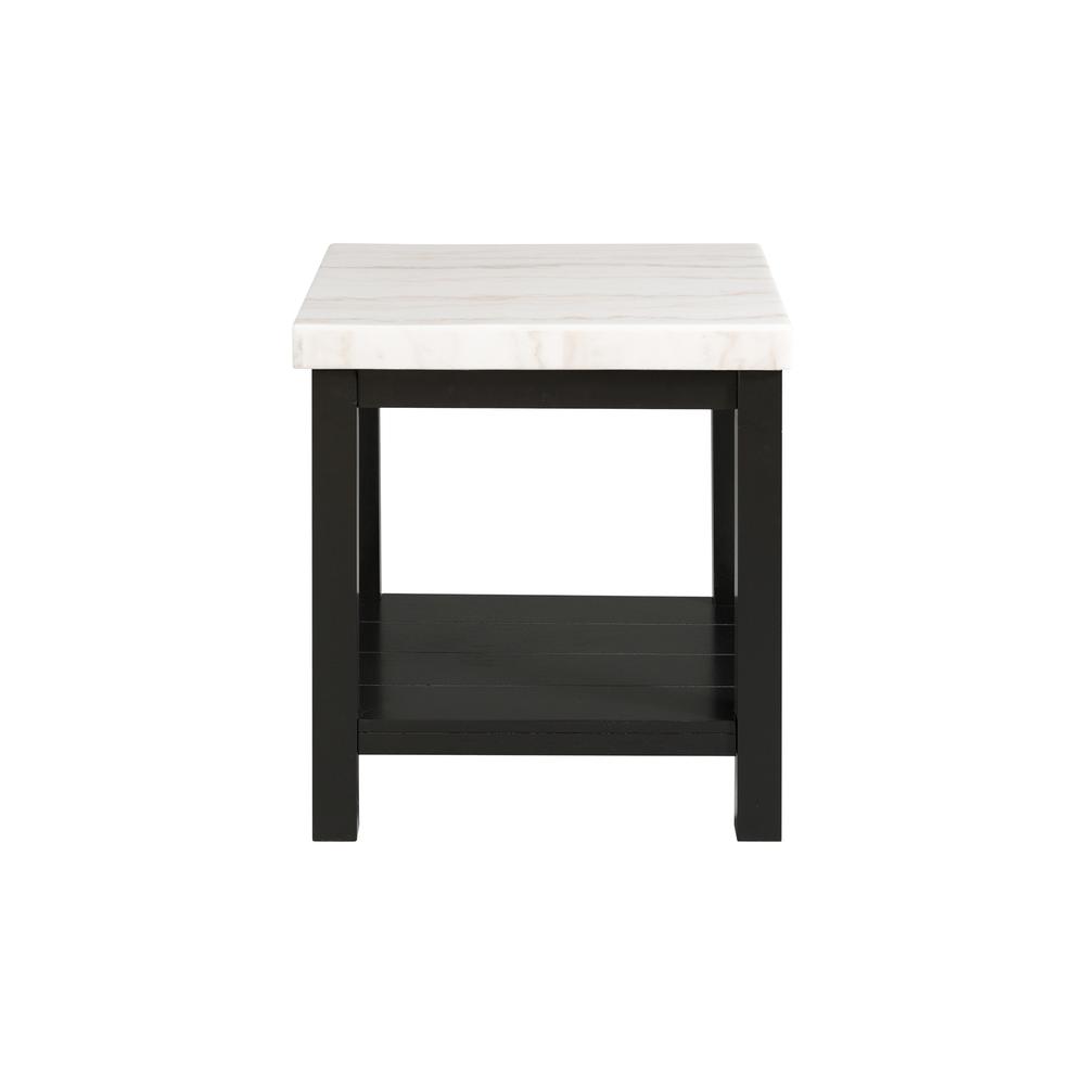 Evie White Marble Square End Table. Picture 4