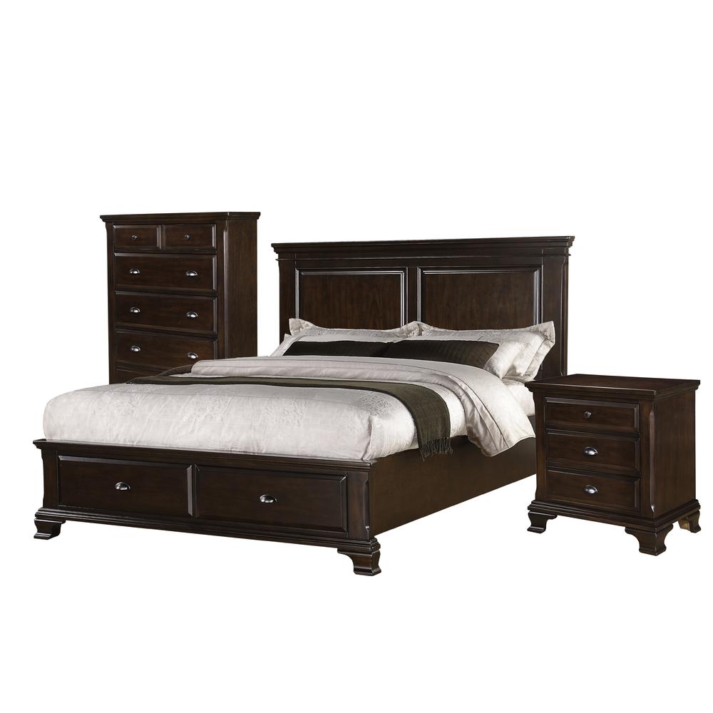 Brinley Cherry Queen Storage Bed. Picture 1
