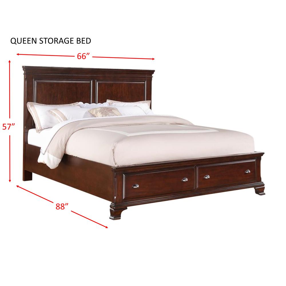 Brinley Cherry Queen Storage Bed. Picture 28