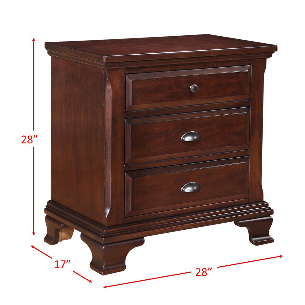 Brinley Cherry Nightstand. Picture 3